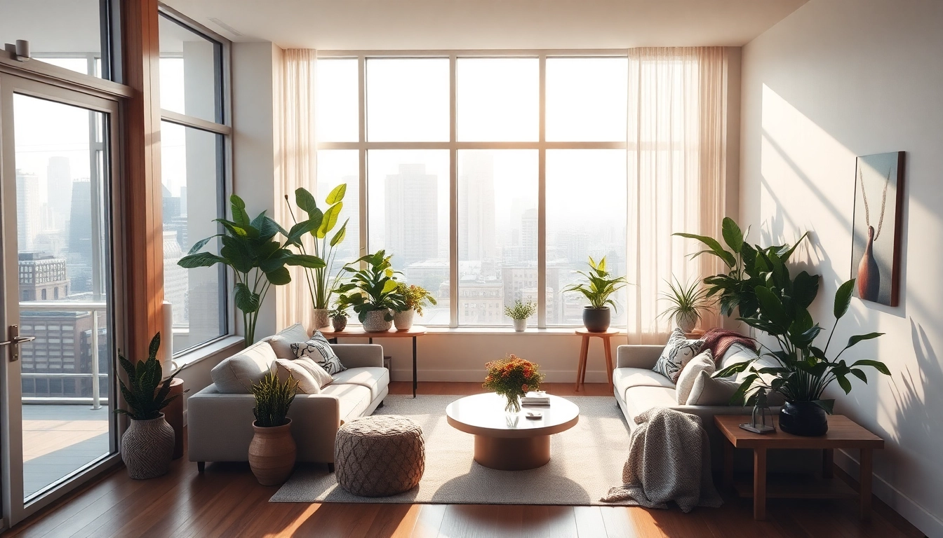 Experience elegant comfort in the Bloomsbury residences with sunlit living spaces adorned with greenery.