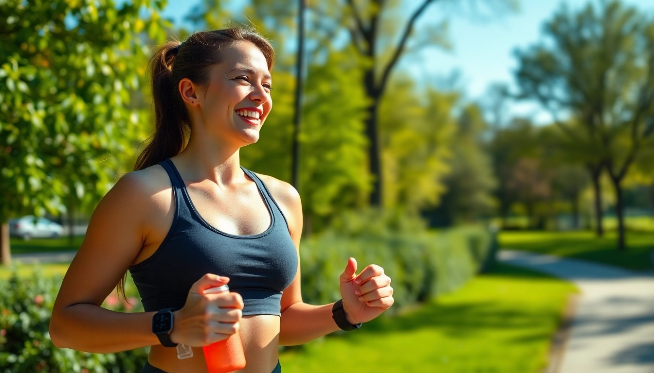 Promote Weight Loss by exercising outdoors in a vibrant park setting with fitness gear.