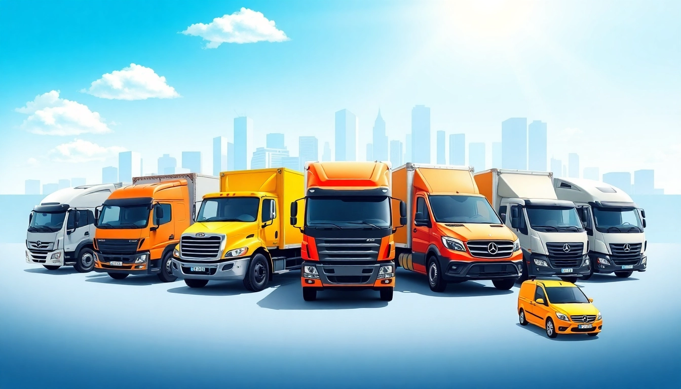 Showcase the efficiency of fleet solutions service through diverse vehicles operating in a city.