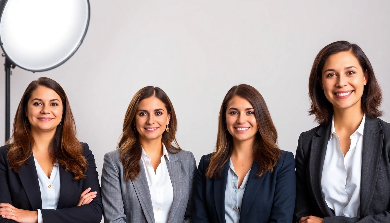 Captivating corporate headshots showcasing diverse professionals in business attire, exuding confidence.