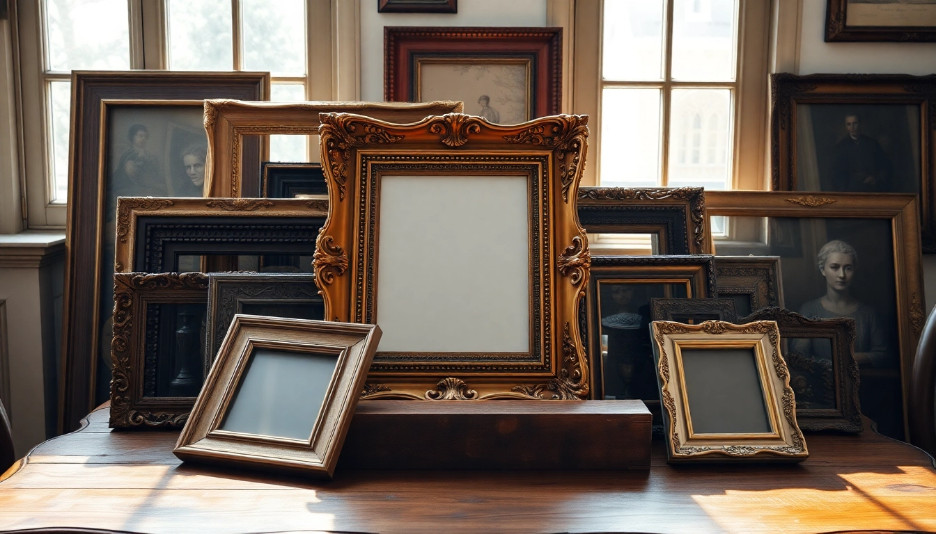 Showcasing unique vintage frames with intricate designs and a nostalgic atmosphere.
