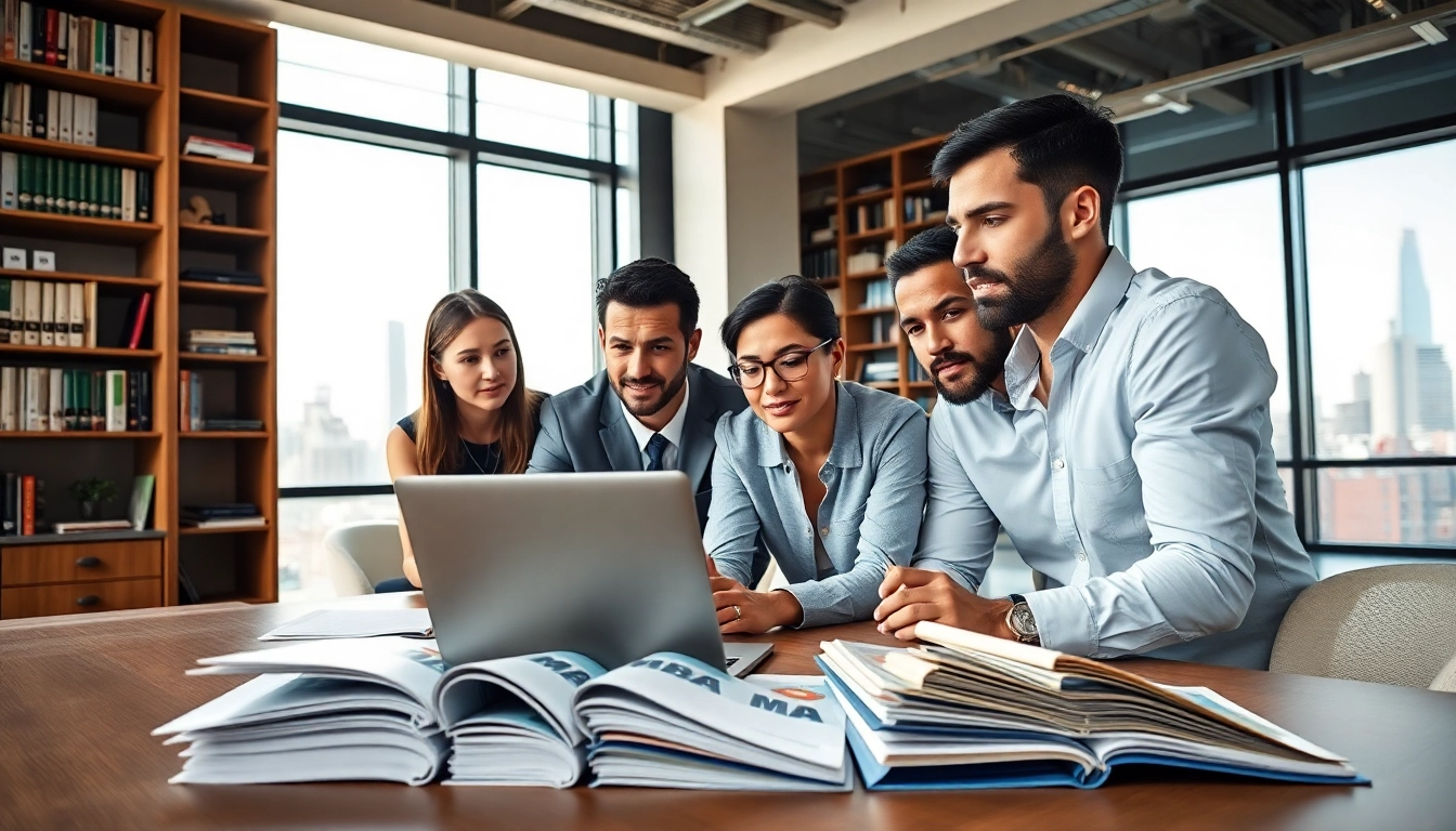 Explore how to buy MBA degree through professional discussion in a modern office setting.