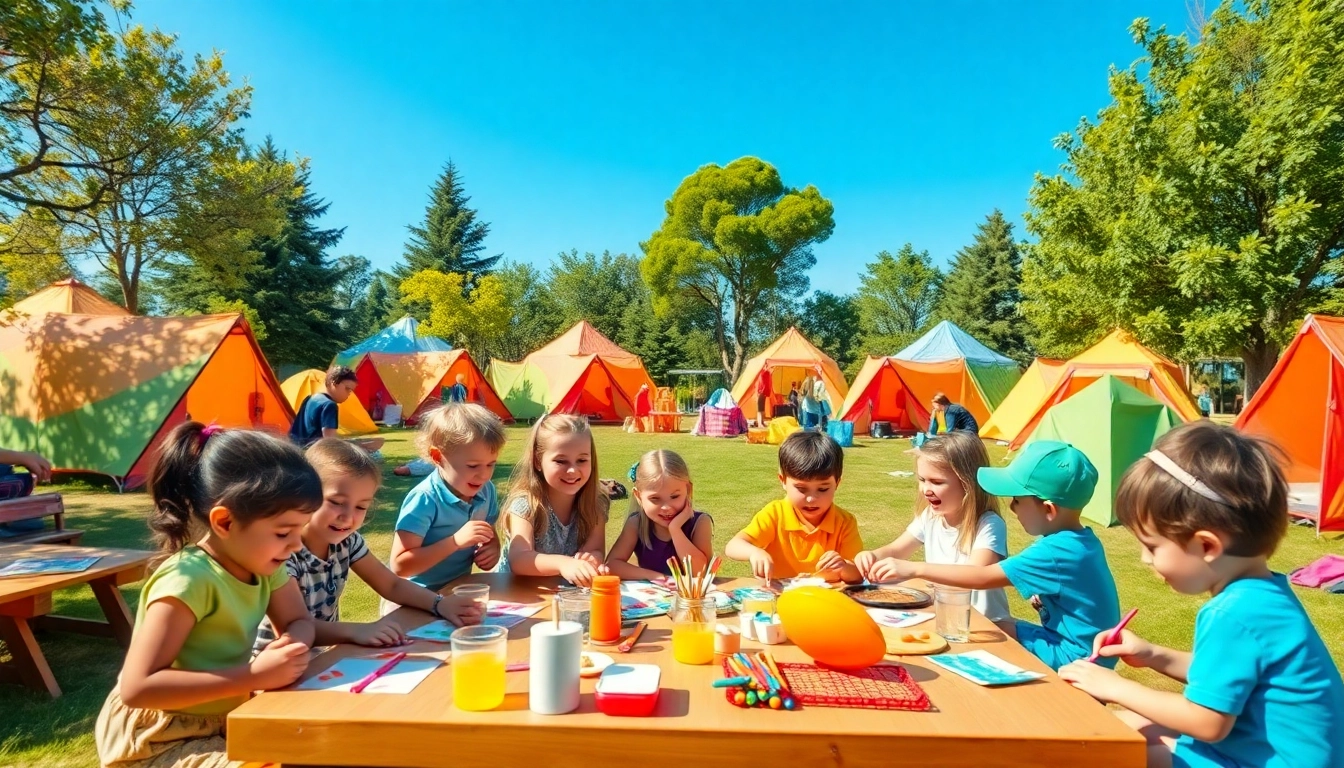 Children participating in fun activities at holiday camps, showcasing creativity and teamwork.