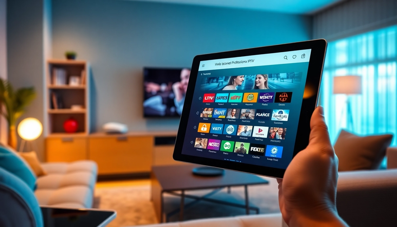 Engage with the IPTV demo account on a modern tablet, showcasing diverse streaming options.