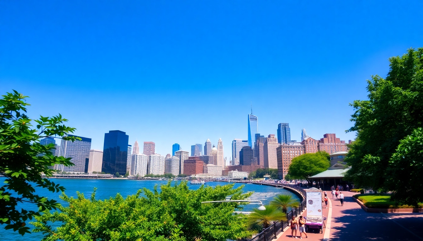 Scenic view of Jersey City NJ skyline against the Hudson River, capturing urban vibrancy.
