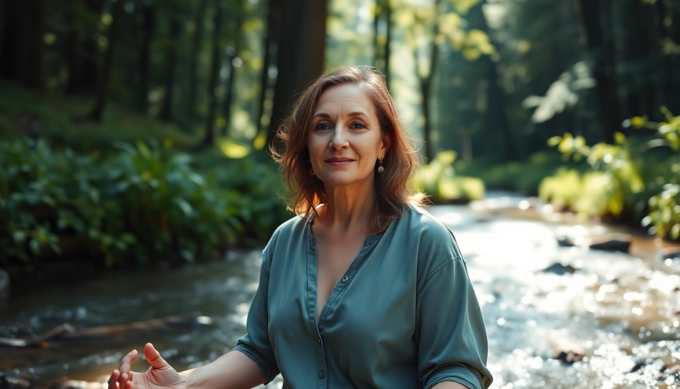 Spiritual Life Coach UK guiding a session in nature, promoting mindfulness and peace.