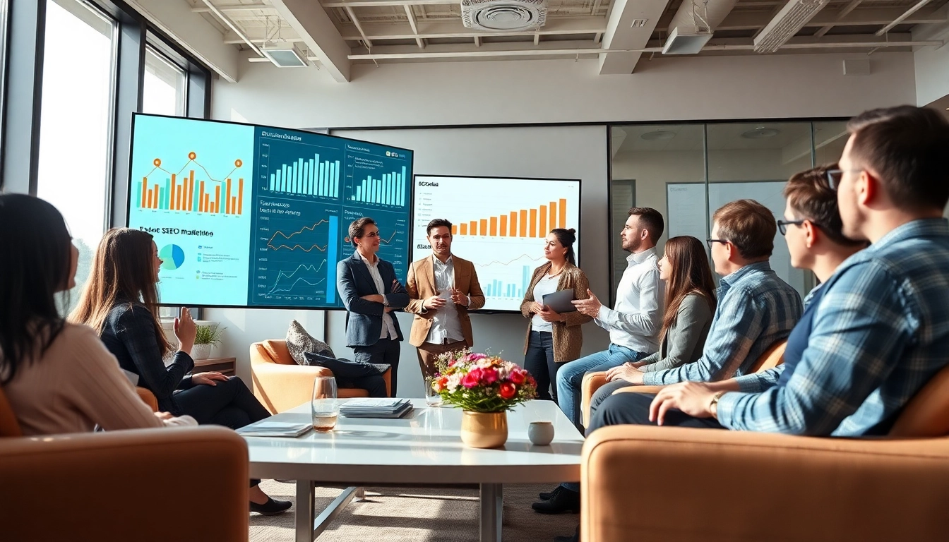 Dịch vụ seo chất lượng cao được nhóm chuyên gia thảo luận trong văn phòng hiện đại