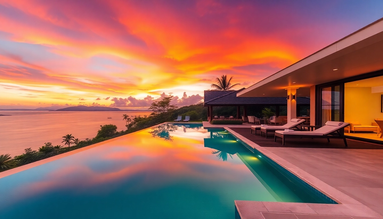 Showcasing luxury villa options from a Phuket real estate agency with stunning pool views.
