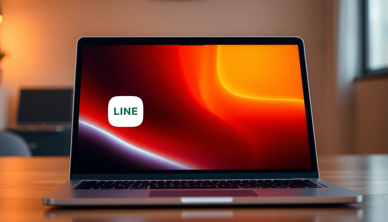 Download 電腦版line下載 with a laptop showcasing the LINE application's interface for seamless communication.