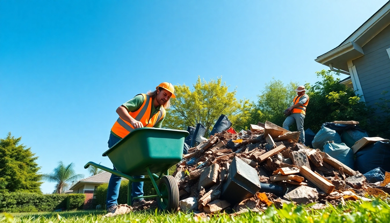 Efficient Quick Rubbish Removal by a professional team clearing debris from a residential yard.