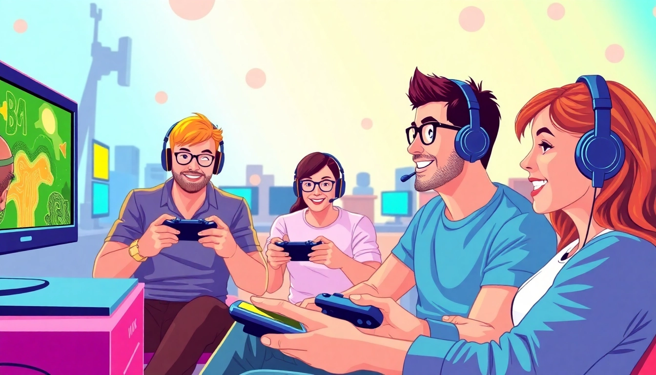 Explore game sex options in a dynamic gaming environment featuring adults engaging with devices.