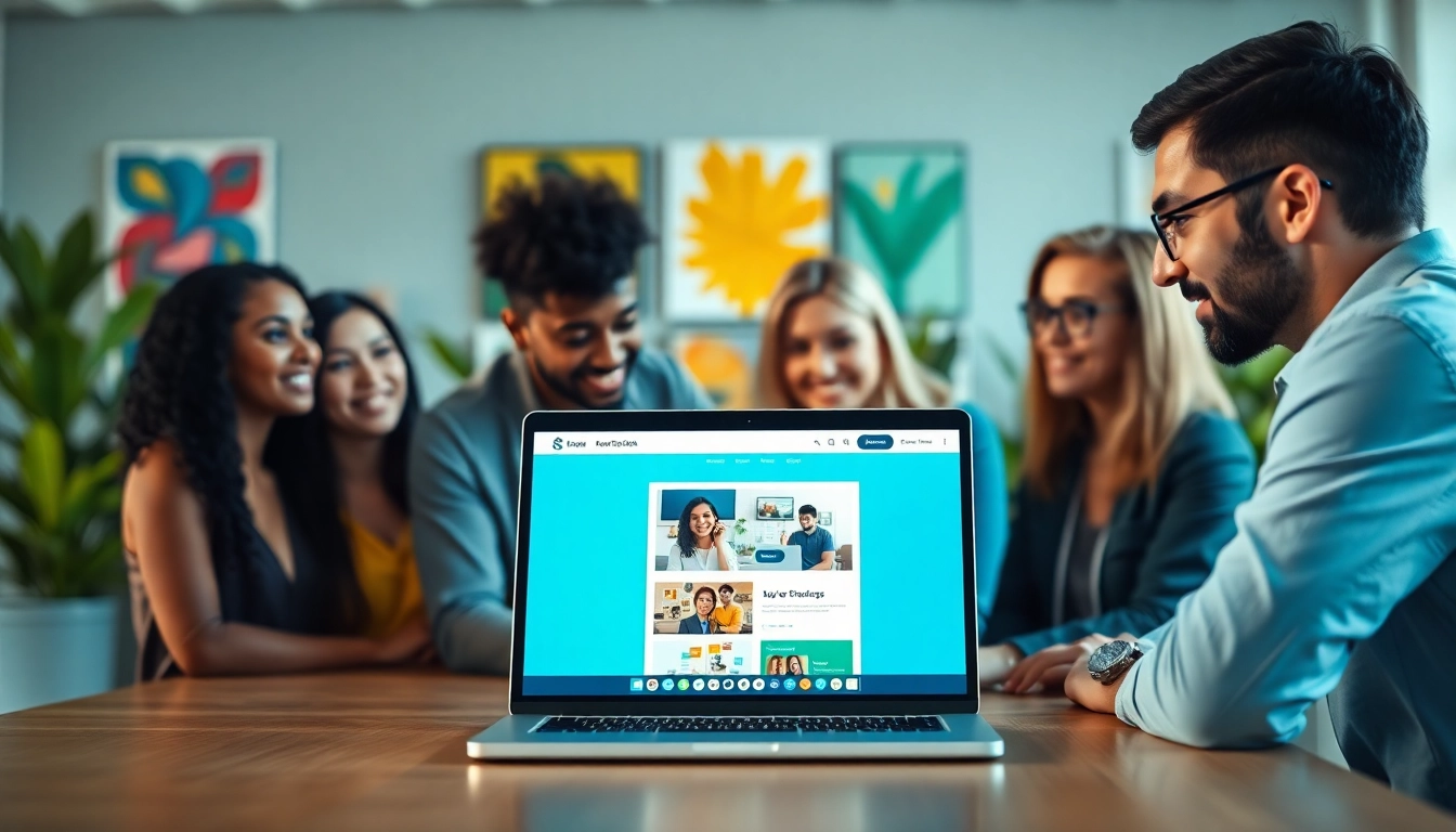 Webseite erstellen lassen im kreativen Büro mit einem Team bei der Arbeit.
