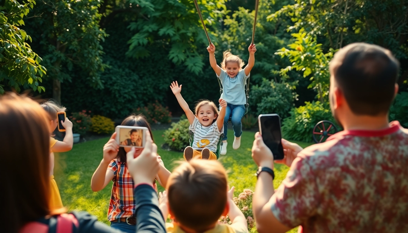 Family enjoying thrilling moments with ZIP WIRE KITS in a lush backyard setting.