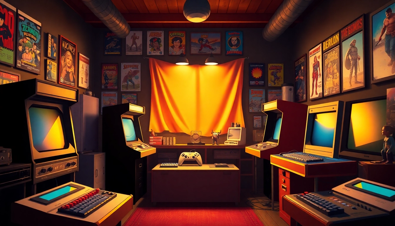 Play classic dos games online in a cozy retro gaming setup featuring vintage consoles.
