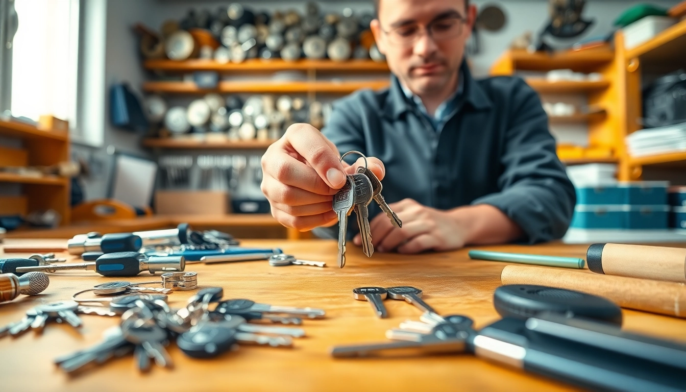 Locksmith expertly crafting Van Keys in a professional workshop.