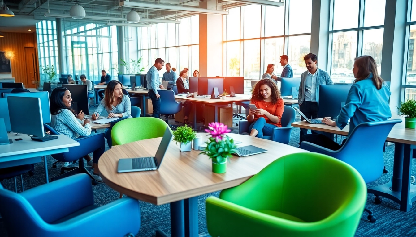 Optimalisatie van werkplekbeheer in een moderne kantooromgeving met samenwerken tussen teams.
