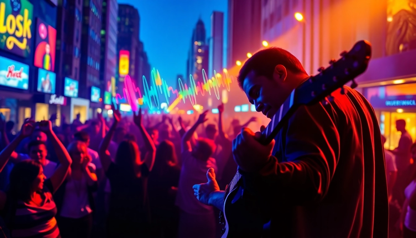 Engage your audience with effective music promotion services in an energetic urban setting.