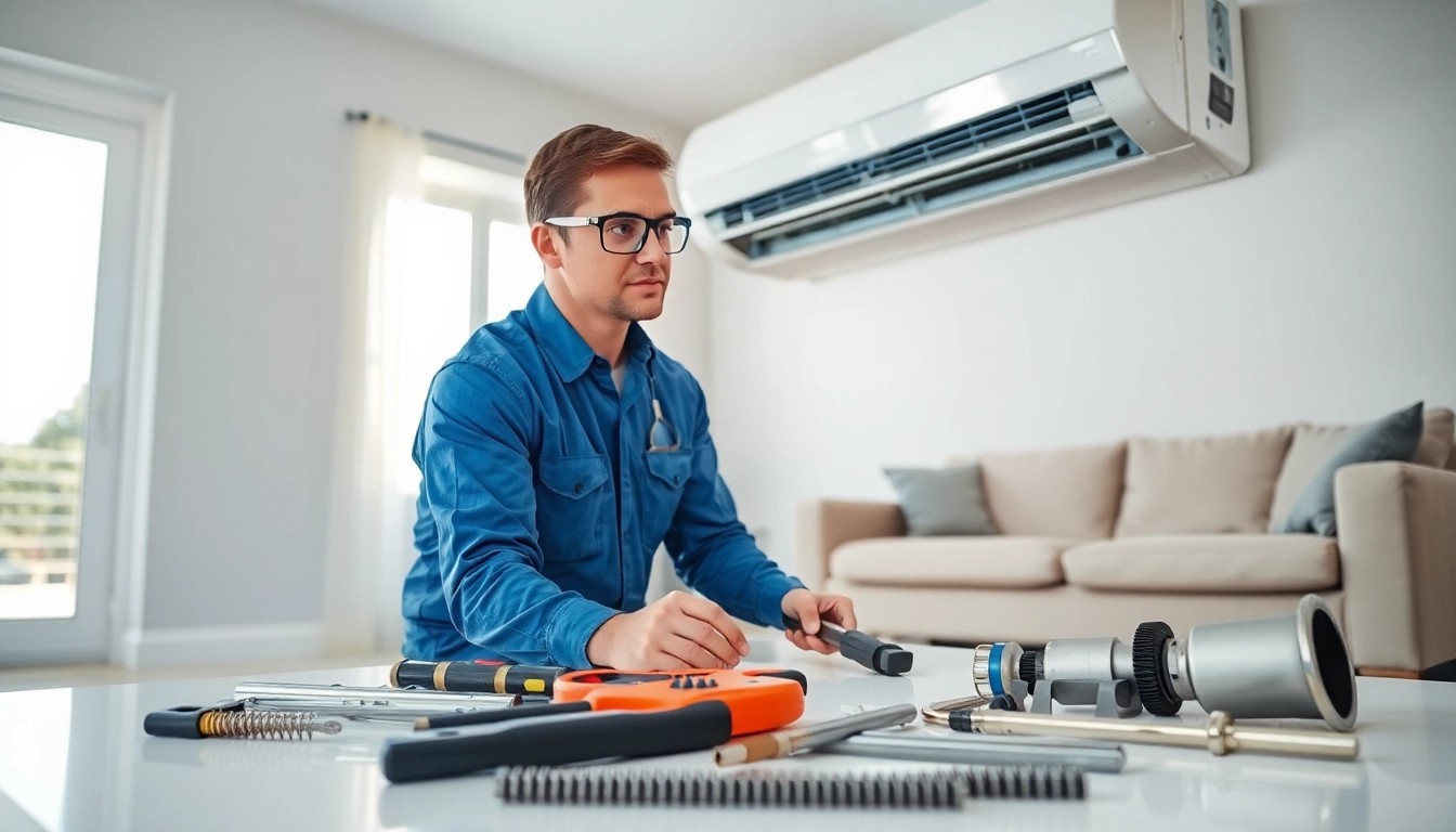 HVAC expert provides ac repair glendale az services in a modern home setting.