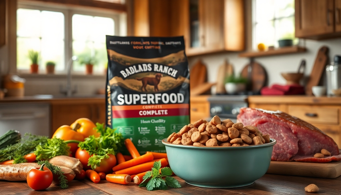 Showcase of badlands ranch superfood complete in a rustic kitchen with fresh ingredients
