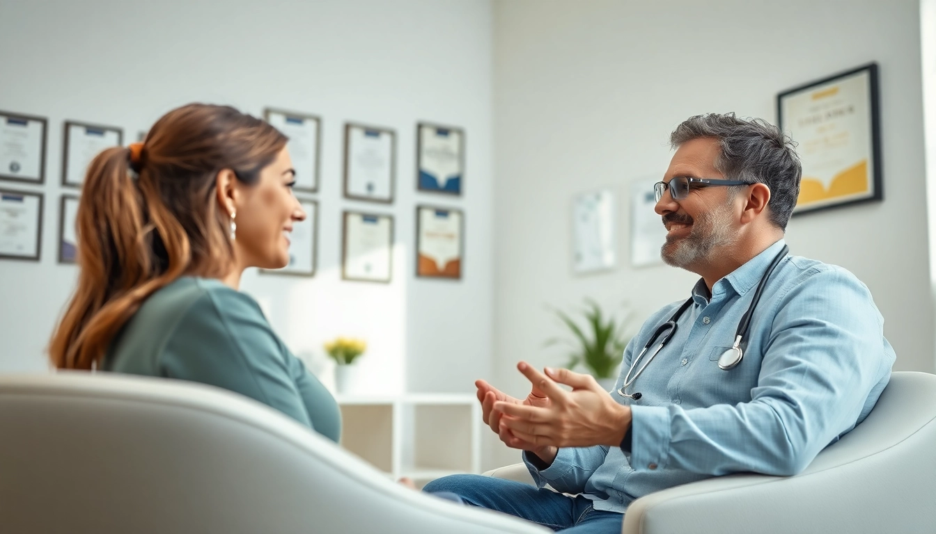 Bauchdeckenstraffung Braunschweig - Patient engages in consultation about surgery options.