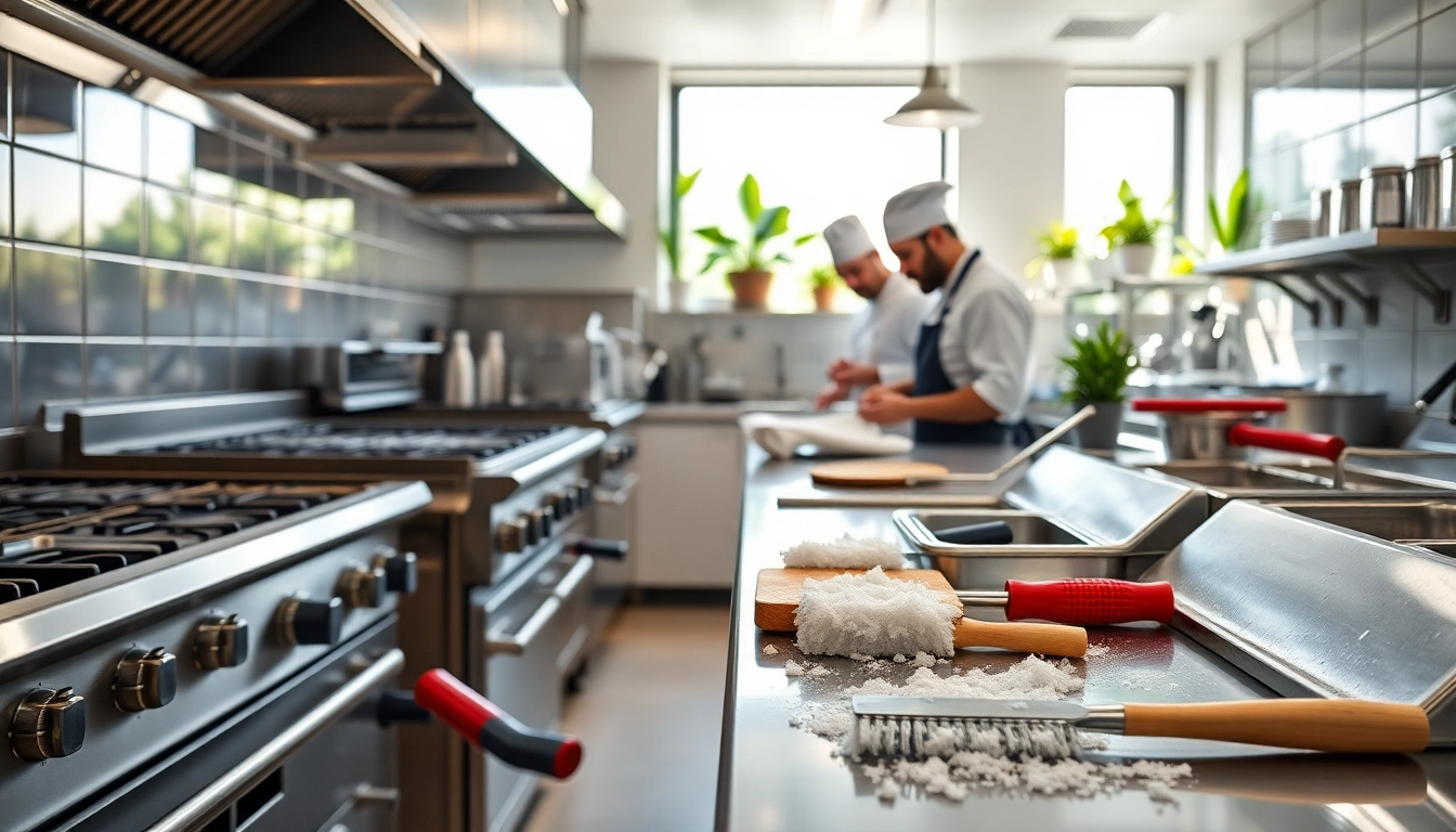 Enhancing restaurant cooking appliance cleaning with attention to detail and professional tools.